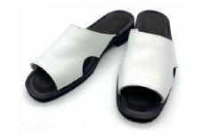 WRAP SANDALS ホワイト×ブラック×ブラック 23cm ／ マルサンフットウェアー サンダル レザー 軽量 奈良県 御所市