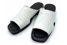 WRAP SANDALS ホワイト×ブラック×ブラック 25cm ／ マルサンフットウェアー サンダル レザー 軽量 奈良県 御所市