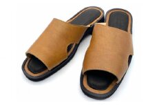 WRAP SANDALS キャメル×ブラック×キャメル 23cm ／ マルサンフットウェアー サンダル レザー 軽量 奈良県 御所市