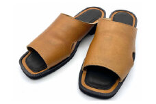 WRAP SANDALS キャメル×ブラック×キャメル 27cm ／ マルサンフットウェアー サンダル レザー 軽量 奈良県 御所市