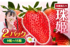 【2026年1月～3月上旬発送】化粧箱入りいちご【珠姫】 酸味が少なくやさしい甘み 珠姫 いちご 2パック 9~15粒 化粧箱 卵型 粒が大きい 生駒いちご園 果物 フルーツ デザート 贈り物 お取り寄せ お取り寄せフルーツ 奈良県 生駒市 送料無料