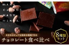チョコレート食べ比べ　８種類  チョコレート 食べ比べ ブラジル インド コスタリカ ウガンダ カカオ カカオ豆 ミルク おやつ スイーツ 洋菓子 贈り物 手土産 冷凍 デザート 奈良県 生駒市 送料無料