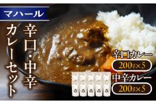 マハール　辛口、中辛カレーセット　カレー 辛口 中辛 チルド 本格 手作り 熟成 まろやか こだわり おいしい おもてなし 贈り物 ギフト プレゼント 奈良県 生駒市 送料無料