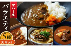 マハール　バラエティ5種　大セット　カレー 辛口 中辛 ハヤシ ビーフシチュー カレーうどん チルド 本格 手作り 熟成 まろやか こだわり おいしい おもてなし 贈り物 ギフト プレゼント 奈良県 生駒市 送料無料