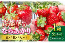 【2026年1月上旬～3月下旬発送】古都華とならあかりの食べ比べセット　1パック×2(1パック15粒) 化粧箱 国産 国産苺 ストロベリー 果物 果実的野菜 フルーツ デザート おやつ 糖度 濃厚 香り 鮮やか 甘い ビタミン 奈良県産 お取り寄せ 贈答用 送料無料
