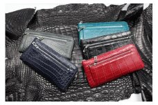 クロコL字ファスナー カルムウォレット【Matte/マット】＜マットネイビーA＞/長財布 革 クロコダイル [2265]