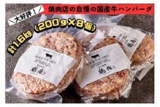国産牛肉100%ハンバーグ [200g×8個] [2218]