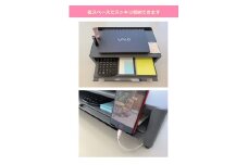 DS400G 机上ラック 幅400mm日本製 スチール モニター台 引き出し付 一ノ坪製作所 グレー [2237]