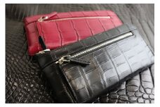 クロコL字ファスナー カルムウォレット【Matte/マット】＜マットブラックB＞/長財布 革 クロコダイル [2263]