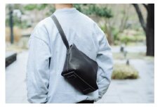 グラブ革 ボディバッグ ブラック｜グラブ グローブ 野球 レザー バッグ [2652]