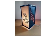 紫檀 行 灯 （網目模様 ） ／ 奈良唐木工芸 工芸品 行灯 レーザー加工 インテリア 紫檀材 桐材 職人の技 奈良県 葛城市【kara012】