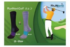 RunNext ゴルフ ブラック 25～27cm 1足 ／ ランネクスト ソックス 靴下 スポーツ用品 着圧機能 サポート ランニング フィットネス トレーニング 奈良県 葛城市【next029】