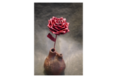 Eterna -Leather Rose- カラー ワインレッド ／  国産 革 レザー ローズ バラ 造花 アートフラワー 小物 インテリア 記念日 プレゼント 奈良県 葛城市【area001-winered】