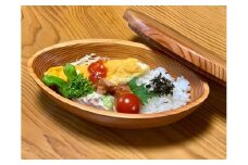 吉野杉　楕円型　弁当箱／津田瑞苑　ボウル　木製　スギ　ガラス　ウッド　コート　コーティング　奈良県　宇陀市