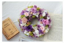 プリザーブドフラワー　リース　パープル／HANARA　大人色　ラベンダーカラー　華　花　ギフト　母の日　花冠　かわいい　ドライフラワー　インテリア　奈良県　宇陀市 敬老の日 シルバーウィーク ハロウィン  誕生日 お祝い 敬老の日 感謝 結婚祝い 還暦 プロポーズ お供え 花ケース入り ふるさと納税