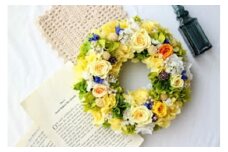 プリザーブドフラワー リース イエロー／HANARA ビタミンカラー 華 花 ギフト 母の日 花冠 かわいい ドライフラワー インテリア 奈良県 宇陀市 シルバーウィーク ハロウィン 誕生日 お祝い 敬老の日 感謝 結婚祝い 還暦 プロポーズ お供え 花ケース入り ふるさと納税