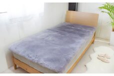 奈良 (株)マスダ製 ムートン シーツ セミダブル グレー／ 寝具 ムートン 羊毛皮 羊毛 スプリングラム 100％使用 天然素材 オールシーズン 通年 贈り物 プレゼント 誕生日 記念日 株式会社マスダ 奈良県 宇陀市 ふるさと納税