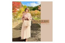 SAGAFOX　毛皮　バッグ　モカブラウン　No.I-1／西勝毛皮 母の日 誕生日 プレゼント 贈り物 手提げ かばん ファー 小物入れ シャドー サガ フォックス レザー ファッション オシャレ 高級 送料無料 奈良県 宇陀市 ふるさと納税