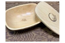 木曽檜 バスタブ型 弁当箱 【 桜 】 ランチ タブ ／ 津田瑞苑 ボウルが弁当箱に！ 木製 ヒノキ ガラスコート お弁当 奈良県 宇陀市