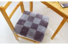 奈良 (株)マスダ製 ムートン座布団 2枚組 チェック柄 ネイビー 40cm×40cm／ ムートン 羊毛皮 羊毛 スプリングラム 100％使用 座布団 ラグ インテリア オールシーズン 通年 贈り物 プレゼント 誕生日 記念日 株式会社マスダ 奈良県 宇陀市 ふるさと納税