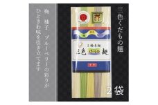 三輪素麺 三色くだもの麺 個包装 250g 2袋 (50g×5束) ／ 芳岡 柚子 梅 ブルーベリー 果物 ゆず ウメ 手延べ そうめん 職人の技 にゅうめん 温かい麺 奈良県 宇陀市 父の日 引越し 贈答