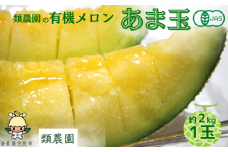 ＜予約販売＞【7月下旬〜8月上旬出荷】有機メロン「甘玉」1玉 ／ ふるさと納税 メロン 有機 甘玉 贈答 ギフト お盆 お供え デザート おいしい 奈良県 宇陀市 類農園 