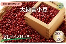 宇陀大納言小豆300g×2袋（2Lサイズ以上） ／ ふるさと納税 小豆 あずき 国産 大納言 あんこ 奈良県 宇陀市 あかひと農園 