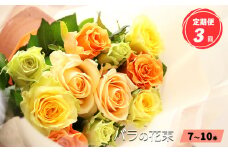 【定期便3回】バラの花束（7～10本）ブーケサイズ（30cm程度） | ブーケサイズ（30cm程度）ローズ フラワー 花 新鮮 高品質 綺麗 平群のバラ 平群ブランド おもてなし 薔薇 ばら 奈良県 平群町