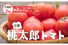 【定期便2回】桃太郎 トマト（12～15玉）約2kg×2回 （計4kg）| 野菜 やさい ヤサイ とまと トマト  奈良県 平群町