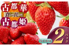【食べ比べ】 平群の『古都華』＋希少『古都姫』（L～２Lサイズ）各1パック 計2パック 阪野農園 | 果物 くだもの フルーツ 苺 イチゴ いちご ストロベリー 古都華 ことか 古都姫 ことひめ 食べ比べ 旬の品種 奈良県 平群町