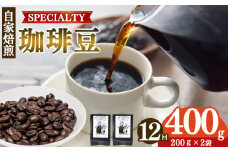 【定期便12回】トップスペシャルティーコーヒー 厳選珈琲 豆200g×2袋 | 飲料類 ドリンク 飲み物 コーヒー 豆 ブラジル 珈琲豆 深煎り 甘さ コク コーヒータイム 珈琲 豆 ドリップ 粗びき 自家焙煎 奈良県 平群町