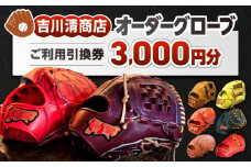 吉川清商店 オーダー グローブ ご利用 引換券 （3千円分～2万円分）券 電子 チケット 野球 グラブ：３千円分