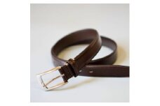 紳士用 牛革 レザー ベルト  幅 30mm メンズ ビジネス 通勤 就活 スーツ 学生 通学 フォーマル  結婚式 ゴルフ：チョコ