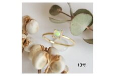 13号 オパール リング (Silver925 18KGP仕上げ) 指輪 ／ Maco アクセサリー シルバー ヘアライン加工 プレゼント 奈良県 田原本町