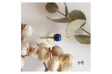5号 ラピスラズリ リング (Silver925 18KGP仕上げ) 指輪 ／ Maco アクセサリー シルバー ヘアライン加工 プレゼント 奈良県 田原本町