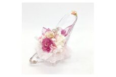 プリザーブドフラワー fieur misakiのガラスの靴シリーズ 「眠れぬ森のロマンスピンク」 ／ お祝い インテリア 花 アレンジ プレゼント ギフト 奈良県 田原本町