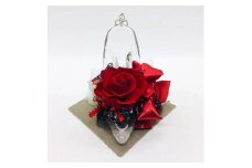 プリザーブドフラワー fleur misakiのガラスの靴シリーズ 「白雪姫」 ／ お祝い インテリア 雑貨 花 アレンジ プレゼント ギフト 奈良県 田原本町