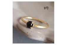 9号 天然石 オニキス リング (Silver925 18KGP仕上げ) 指輪 ／ Maco アクセサリー シルバー ヘアライン加工 プレゼント 奈良県 田原本町