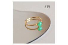 5号 天然石 クリソプレーズ リング (Silver925 18KGP仕上げ) 指輪 ／ Maco アクセサリー シルバー ヘアライン加工 プレゼント 奈良県 田原本町