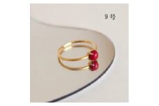 9号 赤珊瑚レッドコーラル リング (Silver925 18KGP仕上げ) 指輪 ／ Maco アクセサリー シルバー ヘアライン加工 プレゼント 奈良県 田原本町