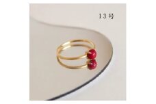 13号 赤珊瑚レッドコーラル リング (Silver925 18KGP仕上げ) 指輪 ／ Maco アクセサリー シルバー ヘアライン加工 プレゼント 奈良県 田原本町