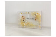 ハーバリウムプレート Welcome （オイル少量タイプ） イエロー ／ kanon インテリア プリザーブドフラワー ドライフラワー ハンドメイド品 奈良県 田原本町