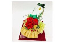 プリザーブドフラワー fleur misakiのガラスの靴シリーズ 「プリンセスのガラスの靴、クリスマスパーティ仕様」 ／ お祝い インテリア 雑貨 花 プレゼント ギフト 奈良県 田原本町