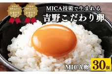 吉野 MICA卵 Lサイズ 30個 （27個＋割れ保証3個） 【田原本町×吉野町共通返礼品】 ／ 野澤養鶏 おいしい たまご 玉子 生卵 鶏卵 濃厚 奈良県鶏卵品評会最優秀賞受賞 奈良県