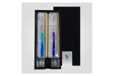 VIGAKU LAB.ギフトセット　グラデーションクールカラー（スタンド付き） ／ タナベ 歯ブラシ クレンジングブラシ ビガクラボ ハミガキ 大人用 プレゼント ギフト 奈良県 田原本町