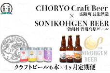 【広陵町×曽爾村連携返礼品】クラフトビール飲み比べセット 各月3種類以上6本×4ヶ月定期便 ///クラフトビール 地ビール 奈良県 飲み比べ ブルワリー飲み比べ （1月発送開始）
