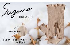F06bL SuganoORGANIC レギンス ［茶］Lサイズ 綿 USAオーガニックコットン 100%  | 白 茶 緑 M Lオーガニック コットン 下着 レギンス  マタニティ スガノ工房 肌着 奈良県 御杖村 みつえむら