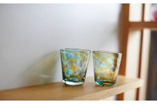 あすか三彩「宙吹き硝子のミニグラス」＜2個セット＞