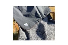 キャンプ、焚火に　アルバートン社の難燃ブランケット　赤外線を吸収して発熱するボア　クロ色【1377173】