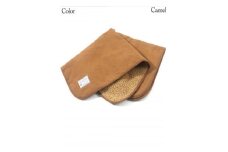 alberton社赤外線を吸収して発熱するsliva knitわんにゃんブランケット　キャメル【1638683】